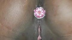 piercing French Ebony twerk with anal plug sexy